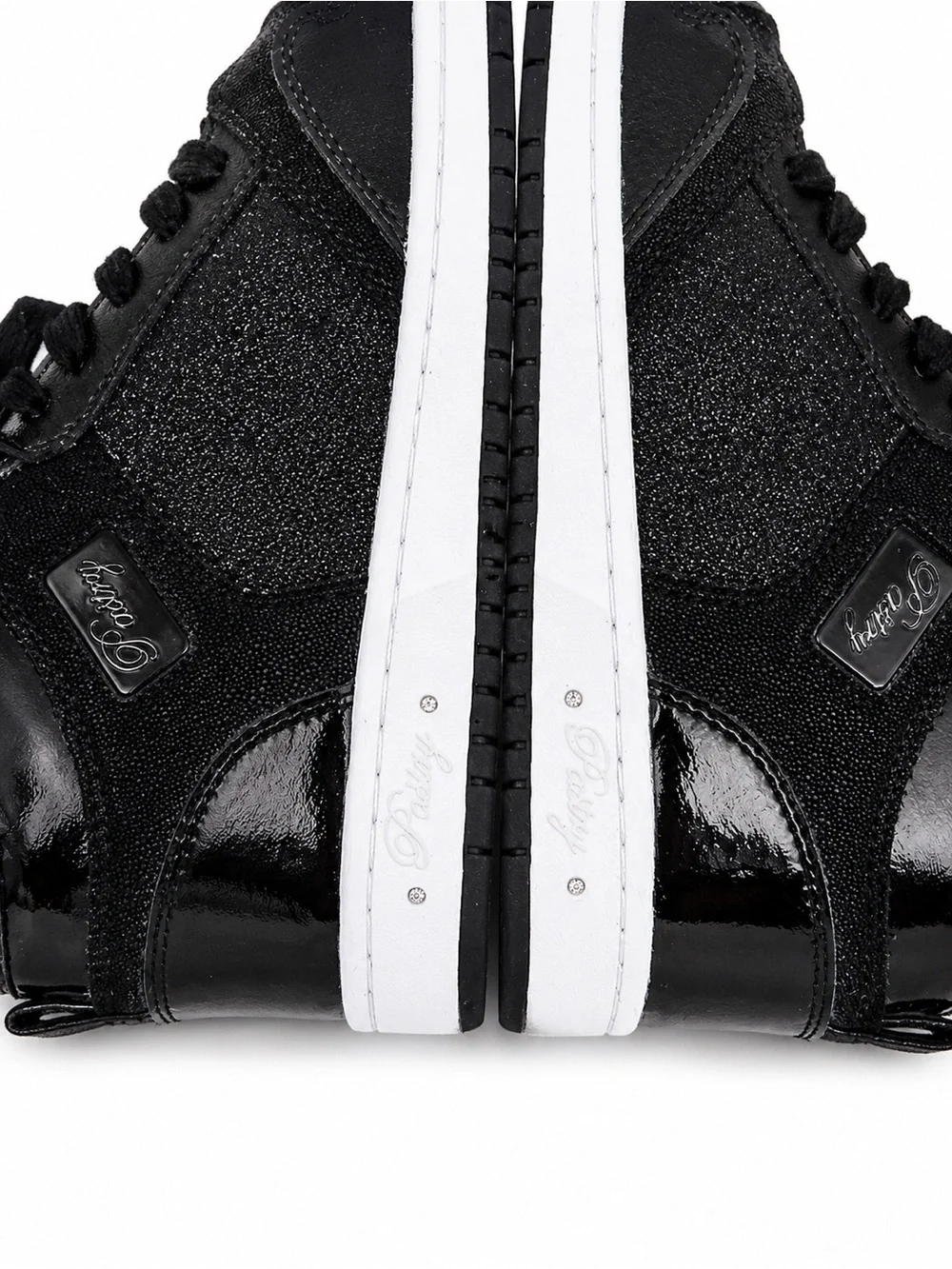 Pastry Women's size 7M Black Glitter High-Top Sneakers